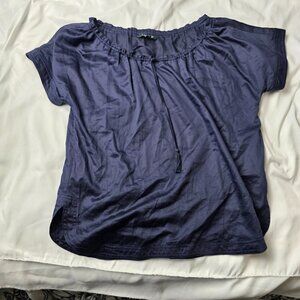 Lauren Ralph Lauren 100% Cotton Navy Tassel Peasant Blouse – Size L